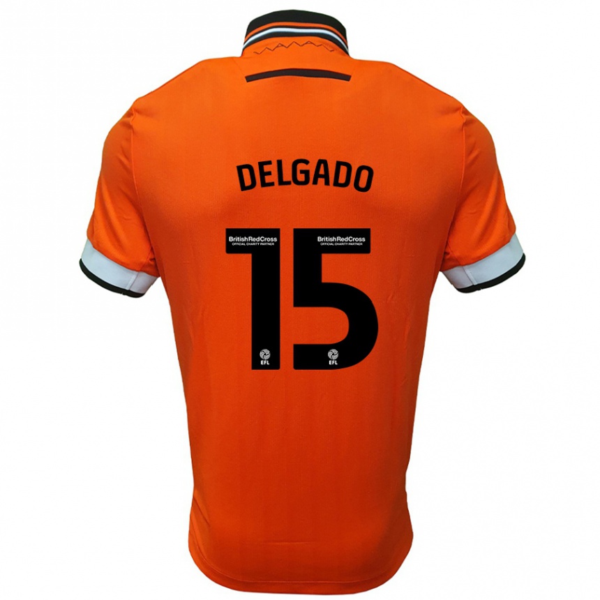 Enfant Football Maillot Juan Delgado #15 Orange Blanc Tenues Extérieur 2024/25 Canada