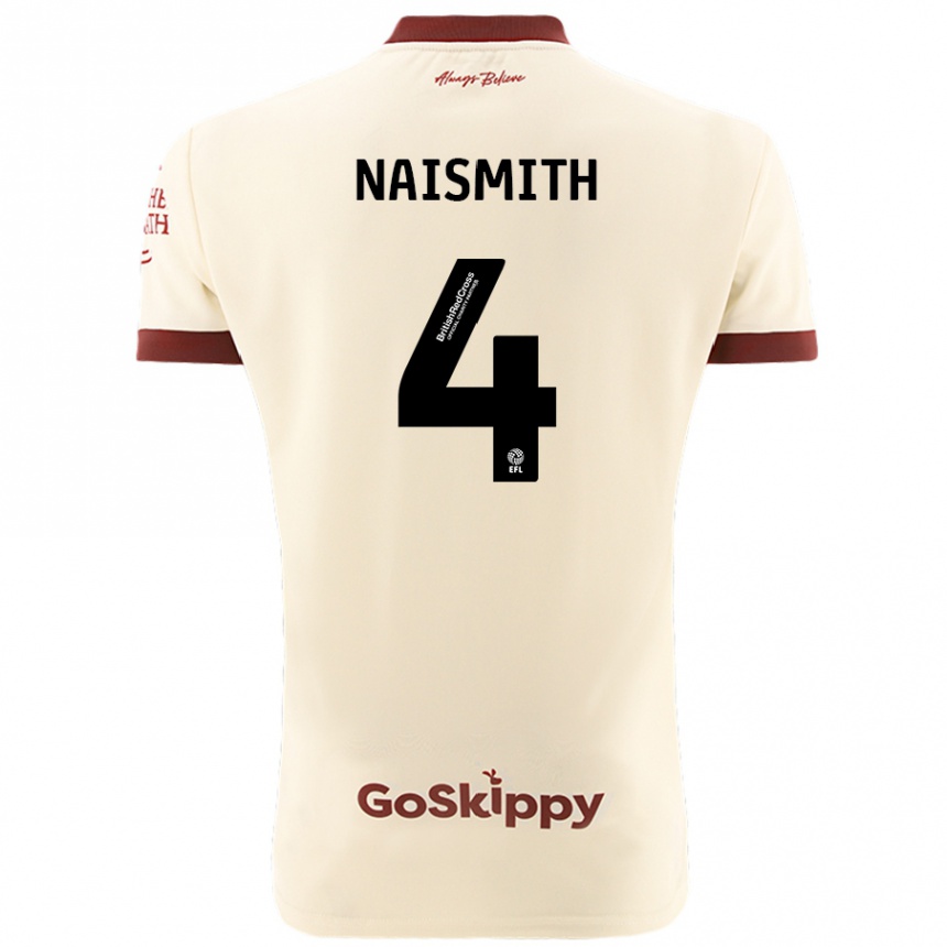 Enfant Football Maillot Kal Naismith #4 Blanc Crème Tenues Extérieur 2024/25 Canada