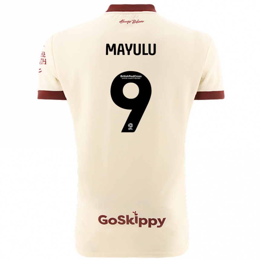 Kids Football Fally Mayulu #9 Cream White Away Jersey 2024/25 T-Shirt Canada