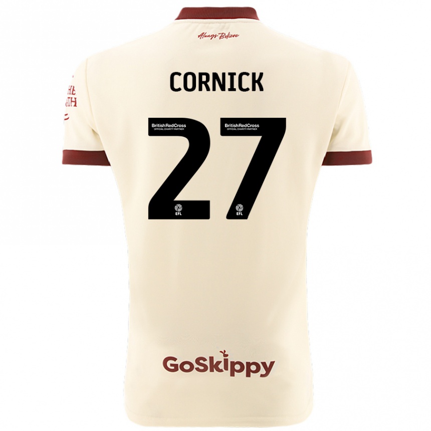 Kids Football Harry Cornick #27 Cream White Away Jersey 2024/25 T-Shirt Canada