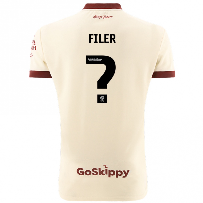 Kids Football Charlie Filer #0 Cream White Away Jersey 2024/25 T-Shirt Canada