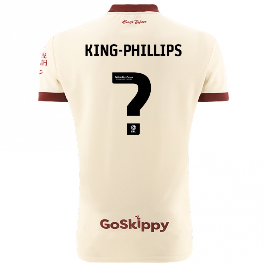 Kids Football Zac King-Phillips #0 Cream White Away Jersey 2024/25 T-Shirt Canada