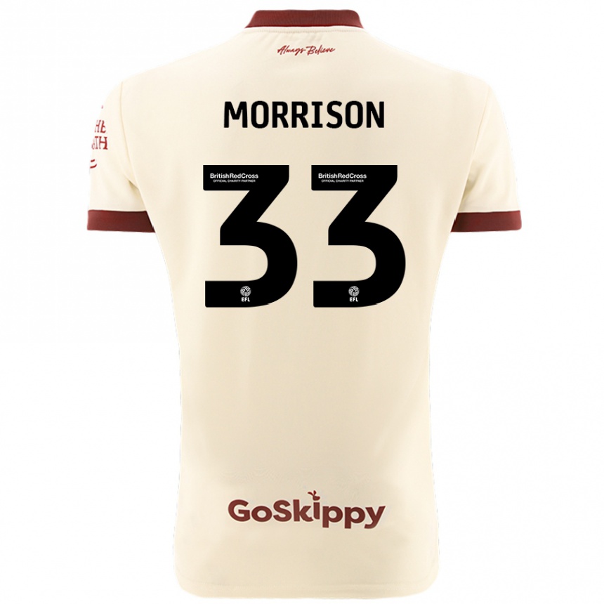 Enfant Football Maillot Elijah Morrison #33 Blanc Crème Tenues Extérieur 2024/25 Canada