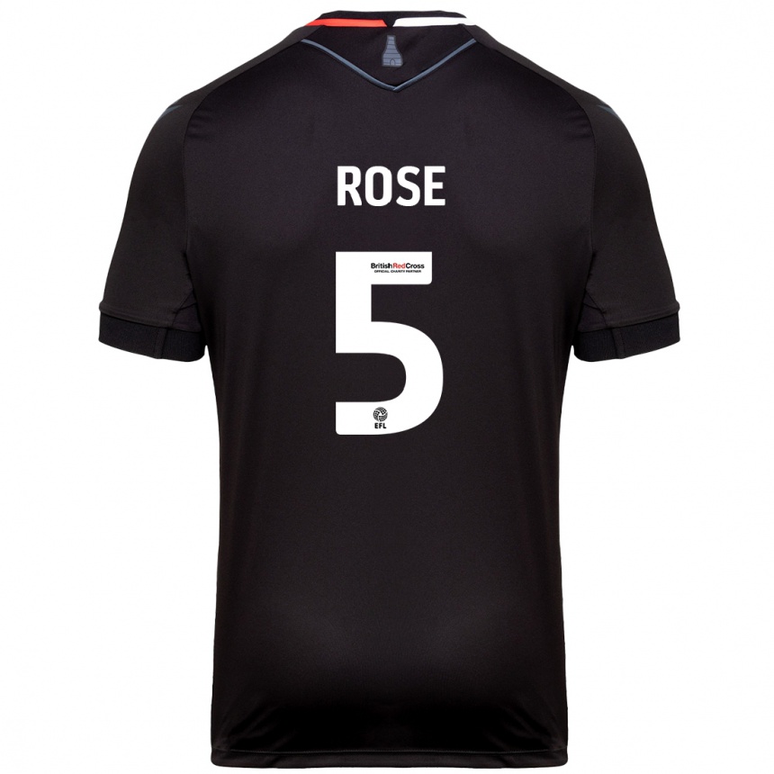 Kids Football Michael Rose #5 Black Away Jersey 2024/25 T-Shirt Canada