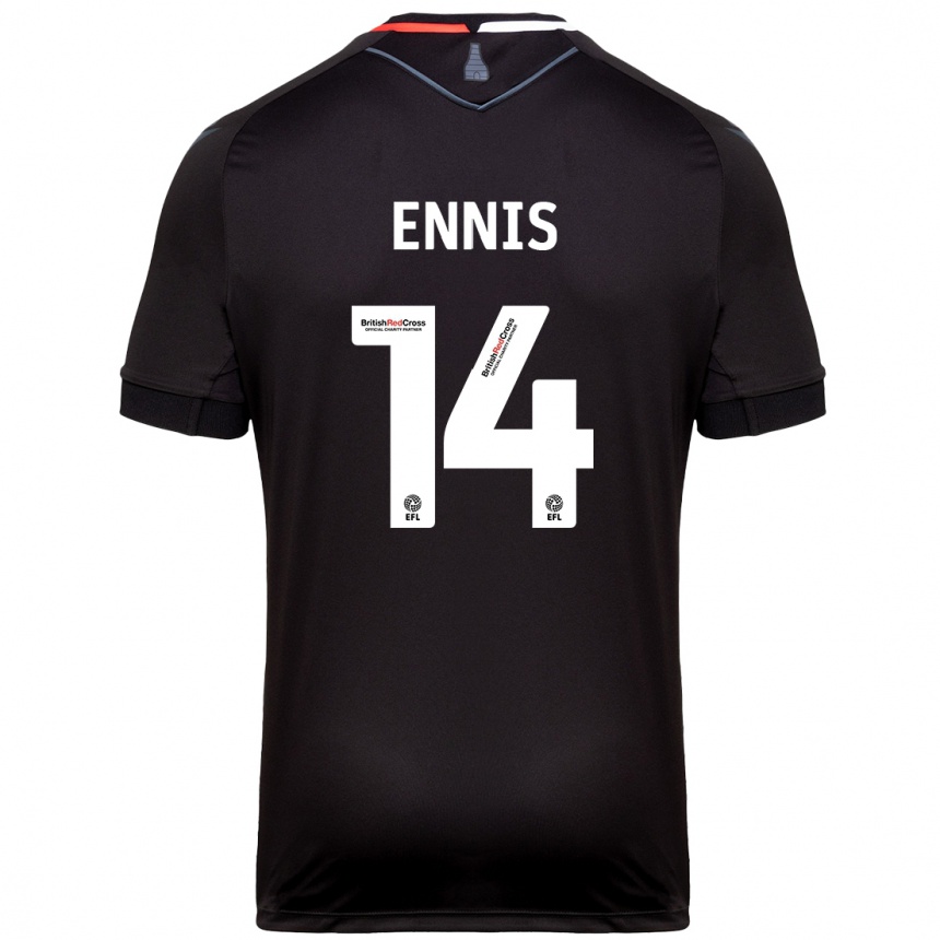 Kids Football Niall Ennis #14 Black Away Jersey 2024/25 T-Shirt Canada