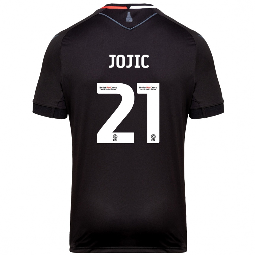 Kids Football Nikola Jojic #21 Black Away Jersey 2024/25 T-Shirt Canada