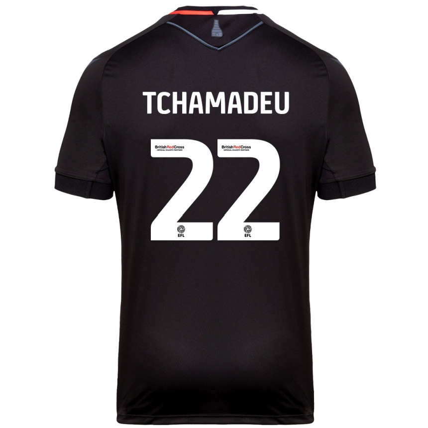 Kids Football Junior Tchamadeu #22 Black Away Jersey 2024/25 T-Shirt Canada