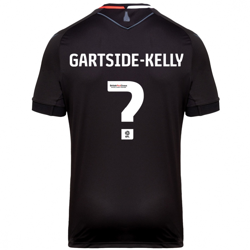 Kids Football Gabriel Gartside-Kelly #0 Black Away Jersey 2024/25 T-Shirt Canada