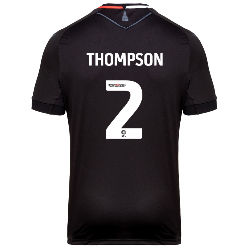 Kids Football Sophie Thompson #2 Black Away Jersey 2024/25 T-Shirt Canada