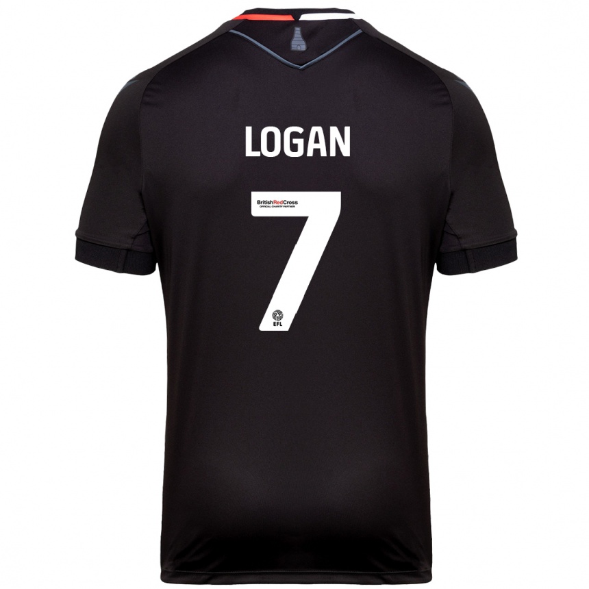 Kids Football Heidi Logan #7 Black Away Jersey 2024/25 T-Shirt Canada