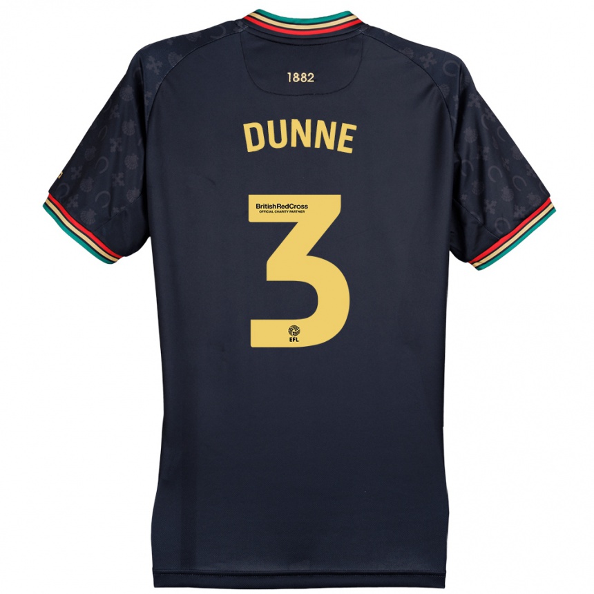 Enfant Football Maillot Jimmy Dunne #3 Bleu Marine Foncé Tenues Extérieur 2024/25 Canada