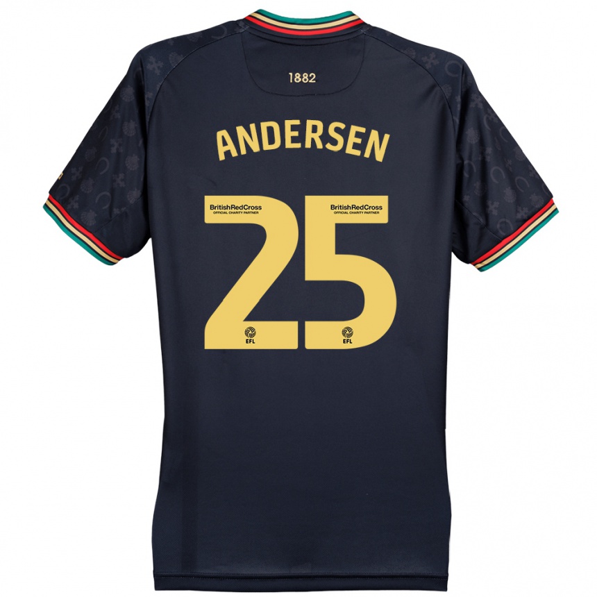 Enfant Football Maillot Lucas Andersen #25 Bleu Marine Foncé Tenues Extérieur 2024/25 Canada