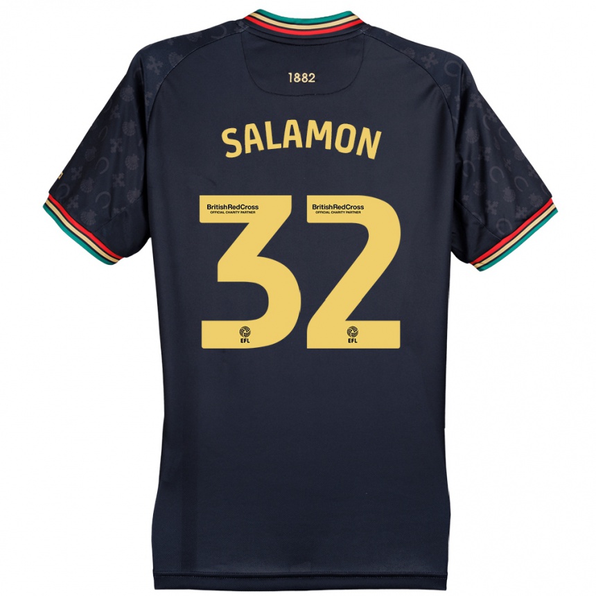 Kids Football Matteo Salamon #32 Dark Navy Blue Away Jersey 2024/25 T-Shirt Canada