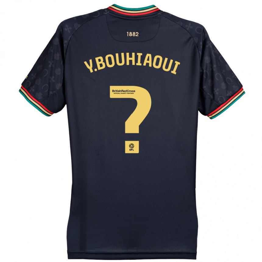 Kids Football Youssef Bouhiaoui #0 Dark Navy Blue Away Jersey 2024/25 T-Shirt Canada