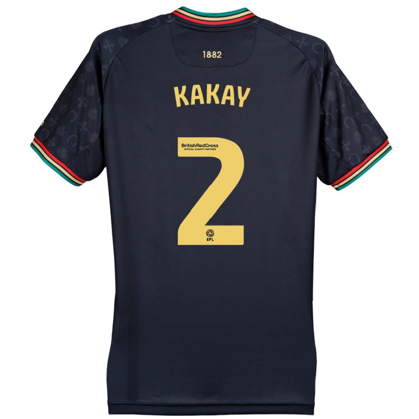 Kids Football Osman Kakay #2 Dark Navy Blue Away Jersey 2024/25 T-Shirt Canada