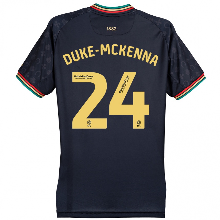 Kids Football Stephen Duke-Mckenna #24 Dark Navy Blue Away Jersey 2024/25 T-Shirt Canada