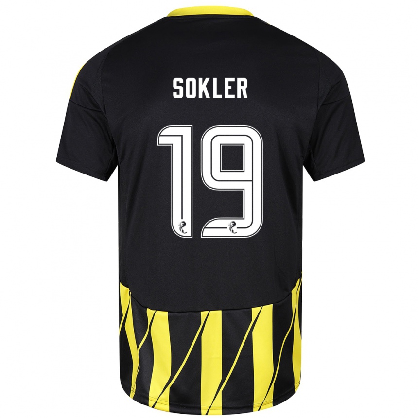 Enfant Football Maillot Ester Sokler #19 Noir Jaune Tenues Extérieur 2024/25 Canada