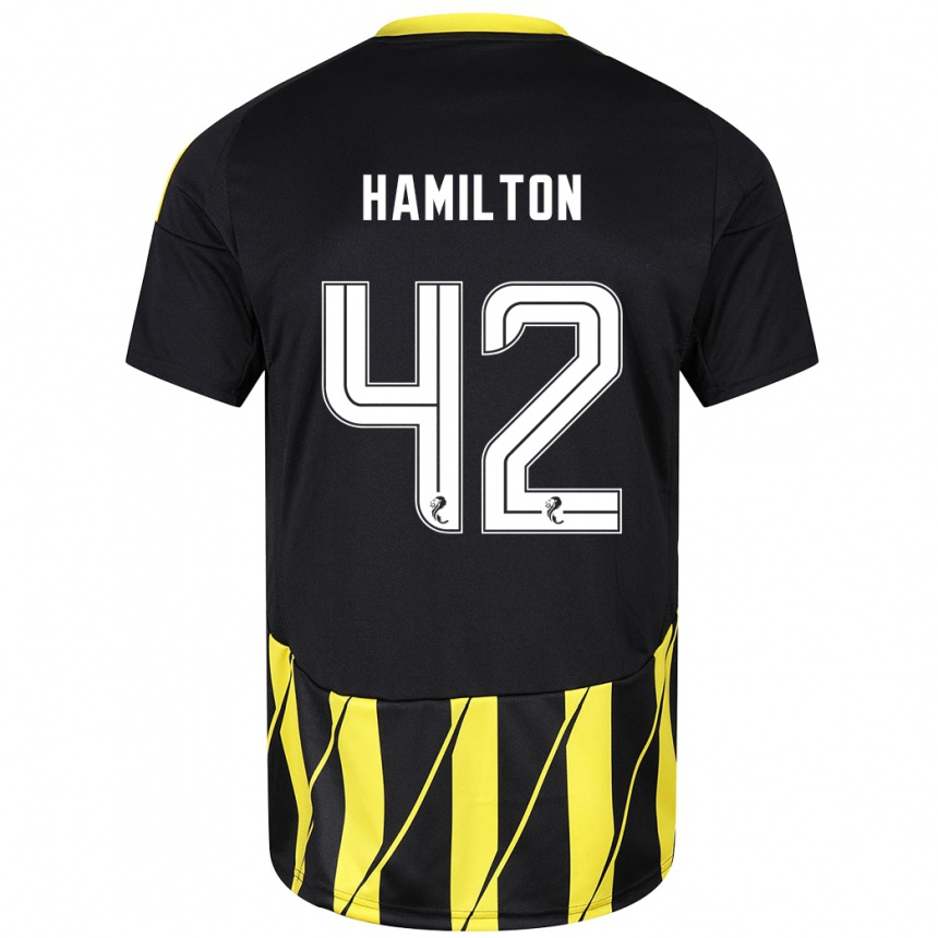 Kids Football Brendan Hamilton #42 Black Yellow Away Jersey 2024/25 T-Shirt Canada