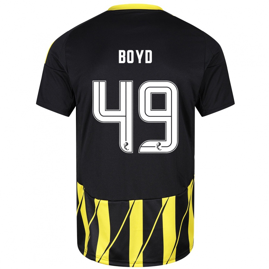 Kids Football Fletcher Boyd #49 Black Yellow Away Jersey 2024/25 T-Shirt Canada