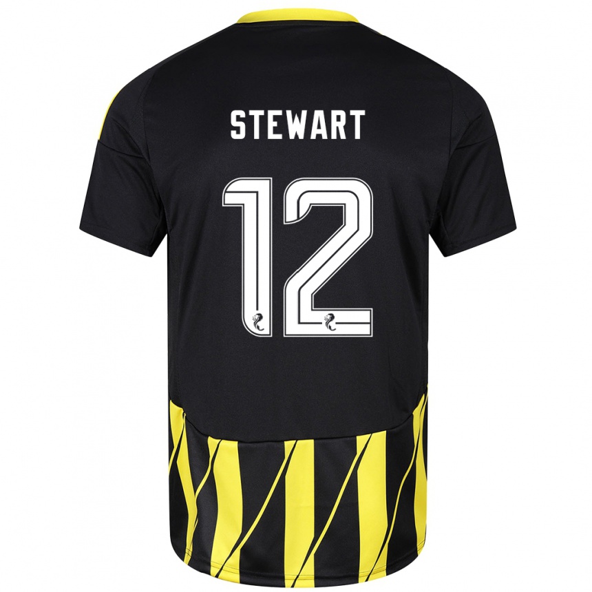 Enfant Football Maillot Hannah Stewart #12 Noir Jaune Tenues Extérieur 2024/25 Canada