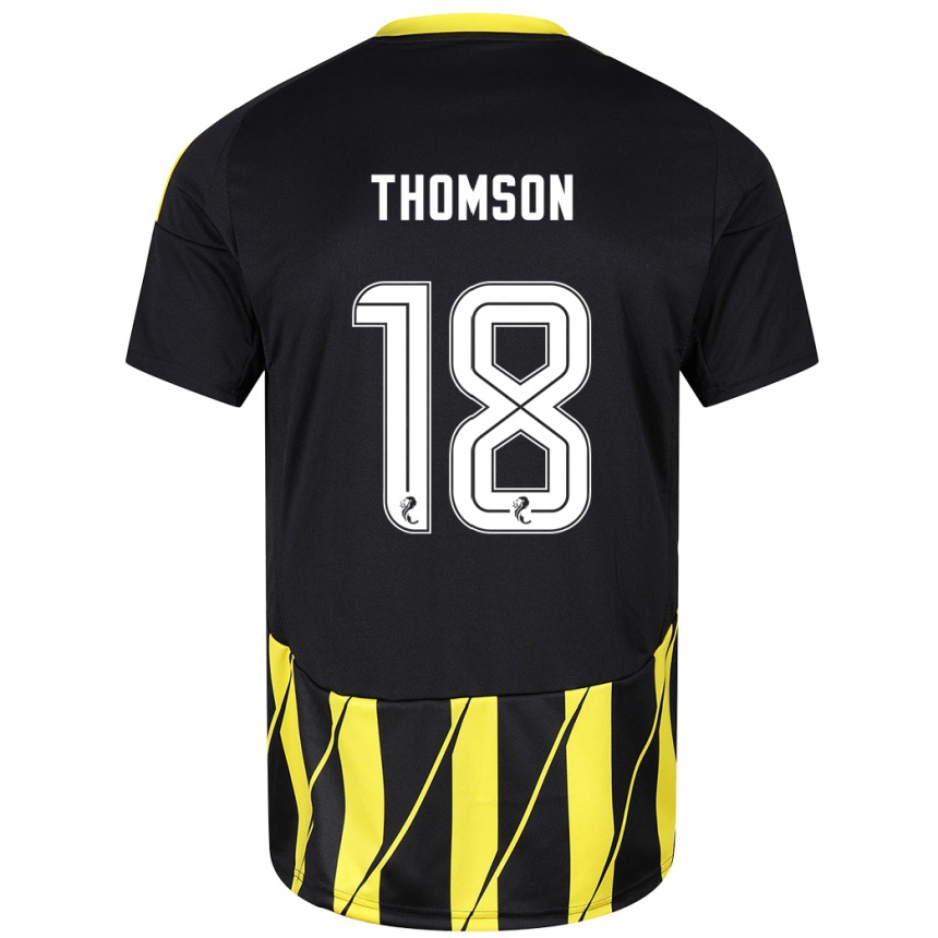 Enfant Football Maillot Eva Thomson #18 Noir Jaune Tenues Extérieur 2024/25 Canada