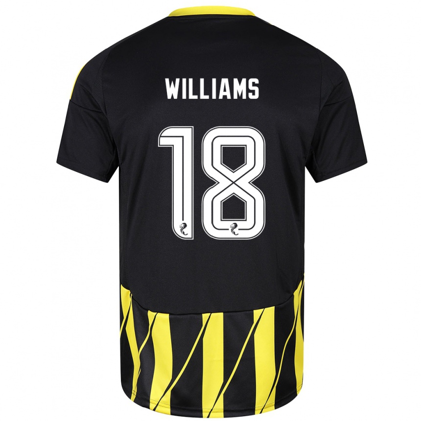 Kids Football Rhys Williams #18 Black Yellow Away Jersey 2024/25 T-Shirt Canada