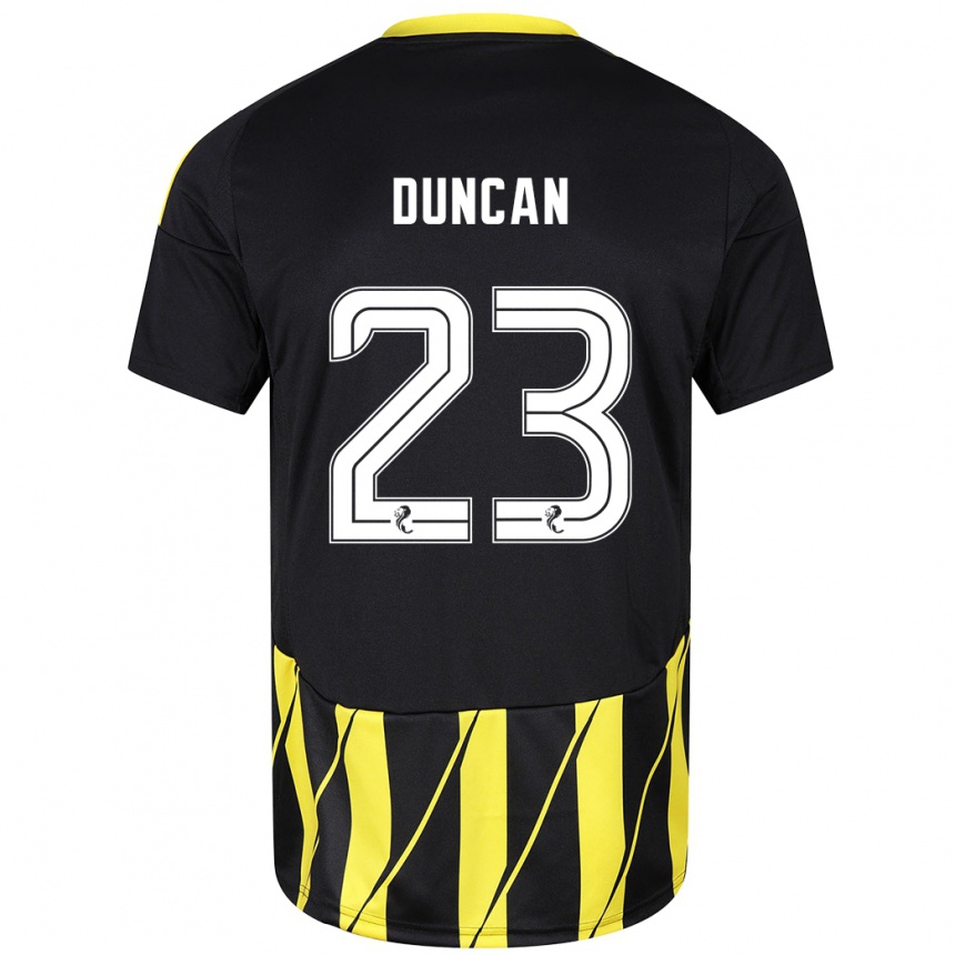 Enfant Football Maillot Ryan Duncan #23 Noir Jaune Tenues Extérieur 2024/25 Canada