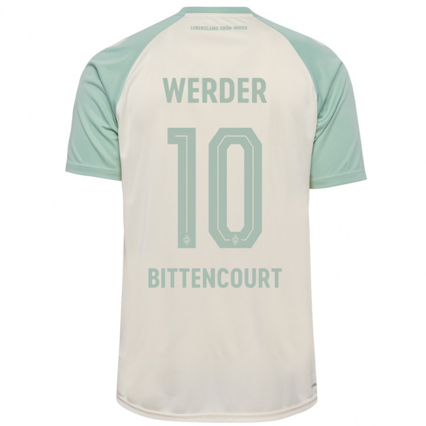 Kids Football Leonardo Bittencourt #10 Off-White Light Green Away Jersey 2024/25 T-Shirt Canada