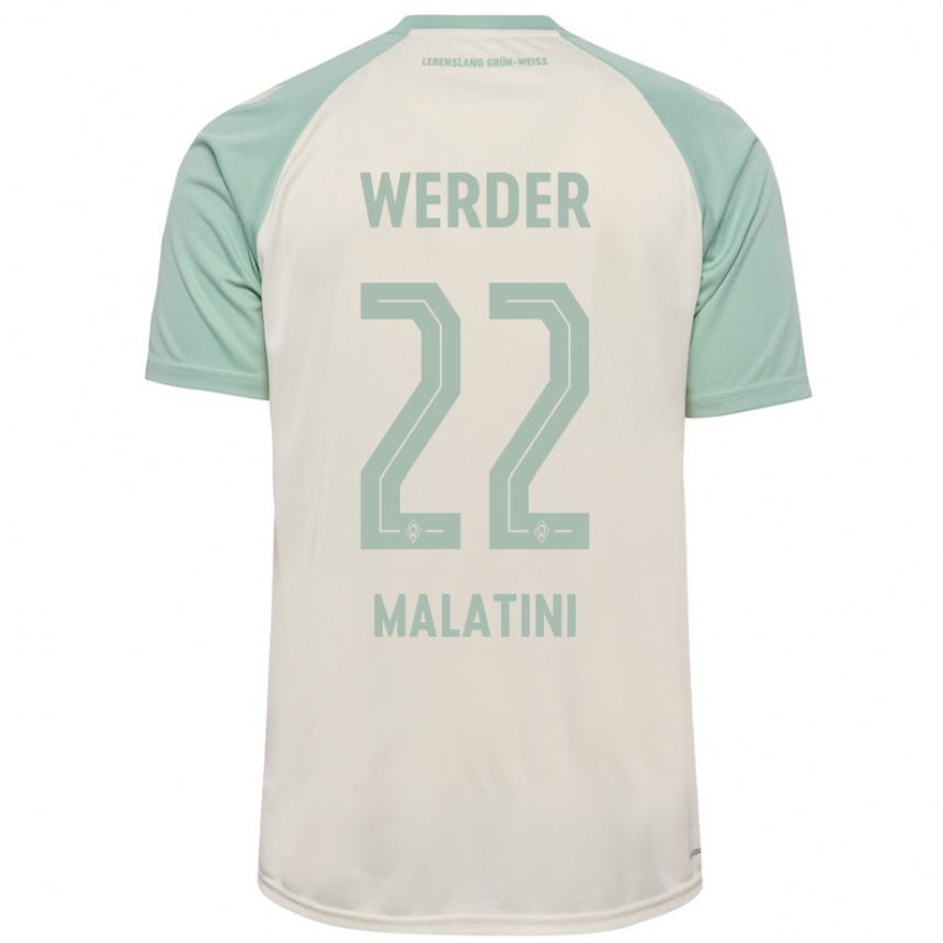 Kids Football Julián Malatini #22 Off-White Light Green Away Jersey 2024/25 T-Shirt Canada