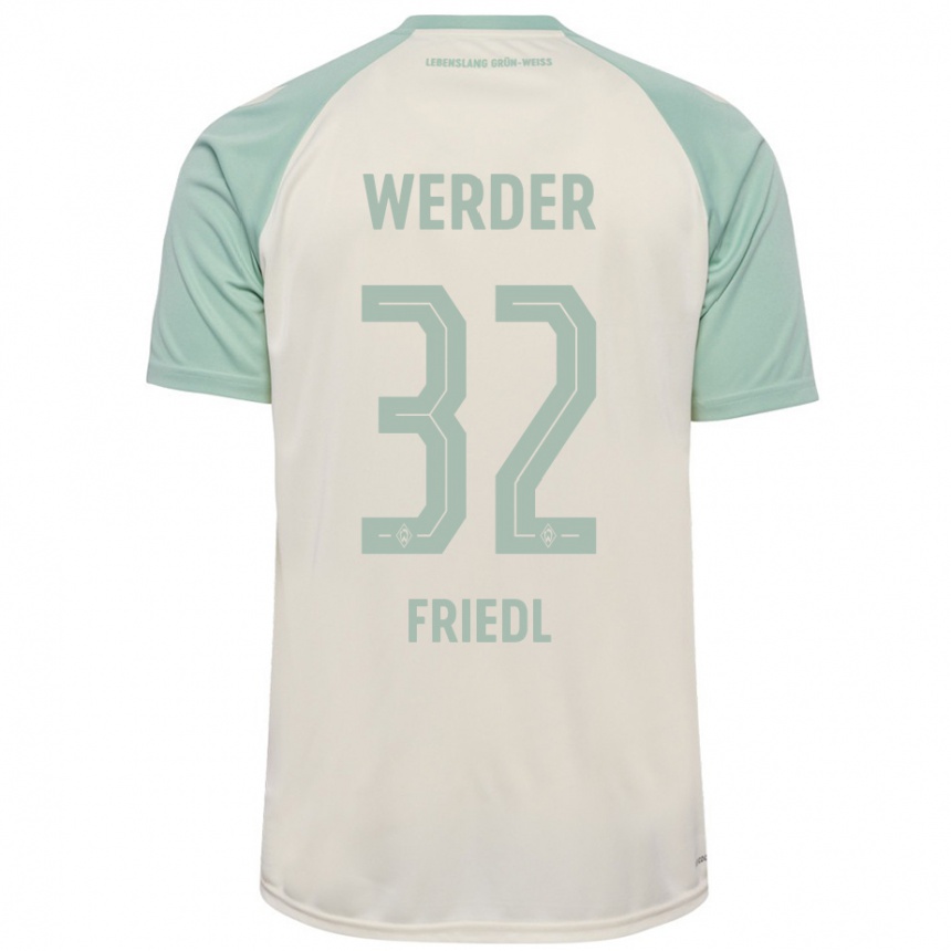 Kids Football Marco Friedl #32 Off-White Light Green Away Jersey 2024/25 T-Shirt Canada