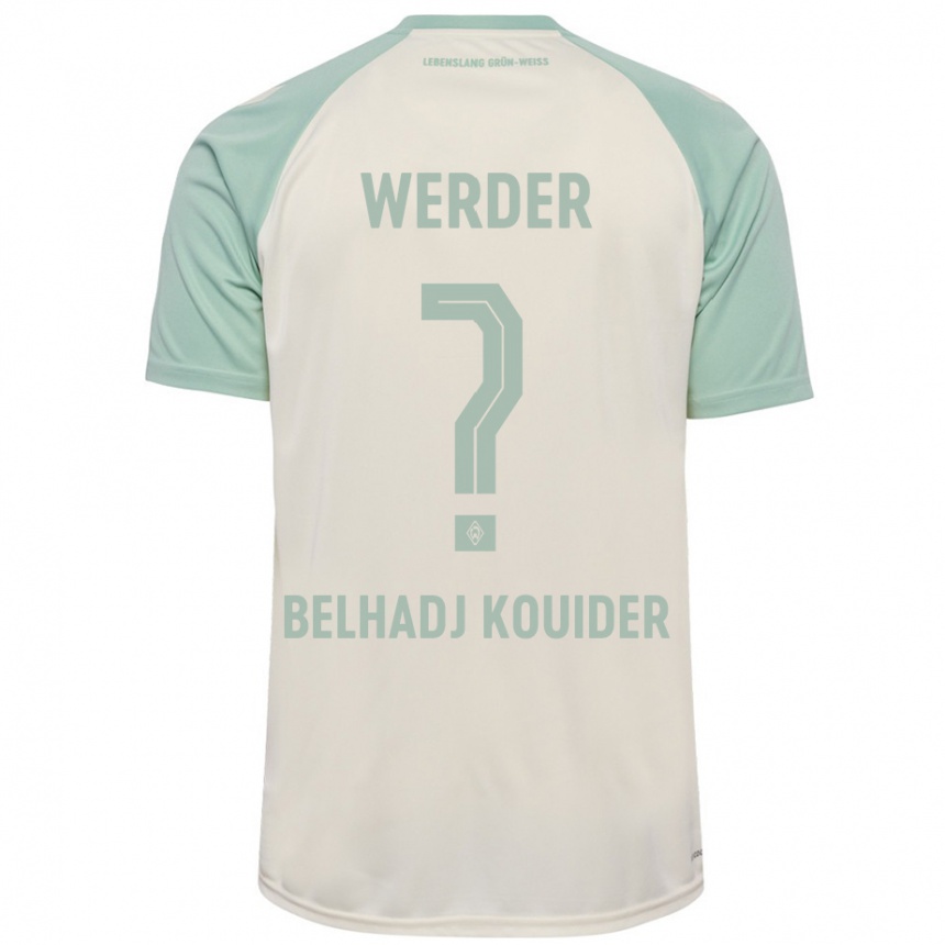 Kids Football Mahfoud Belhadj Kouider #0 Off-White Light Green Away Jersey 2024/25 T-Shirt Canada