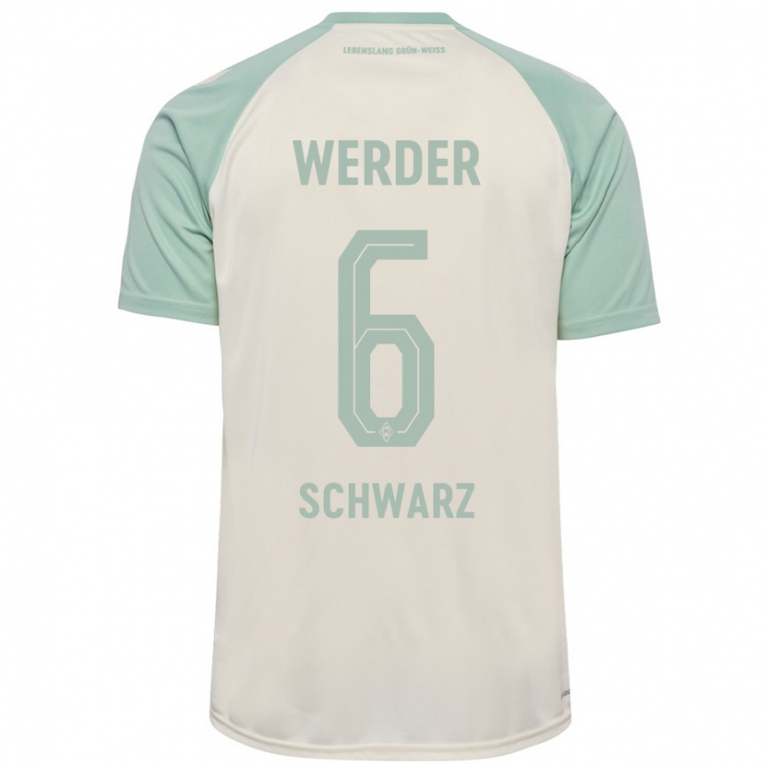 Enfant Football Maillot Ricardo-Felipe Schwarz #6 Blanc Cassé Vert Clair Tenues Extérieur 2024/25 Canada