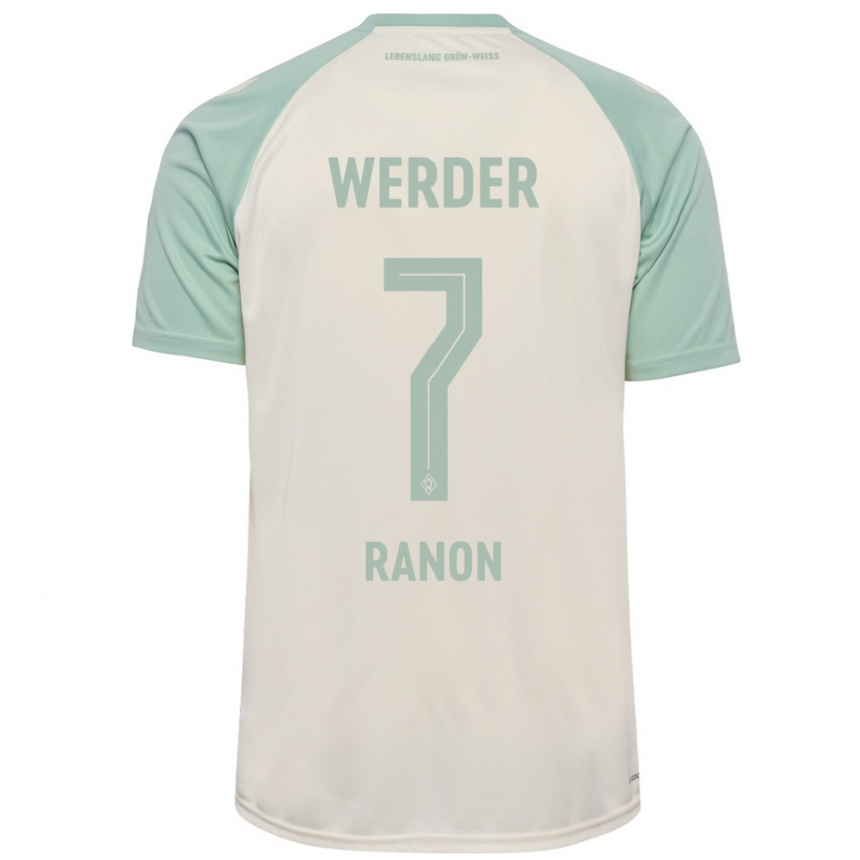 Kids Football Yuval Ranon #7 Off-White Light Green Away Jersey 2024/25 T-Shirt Canada