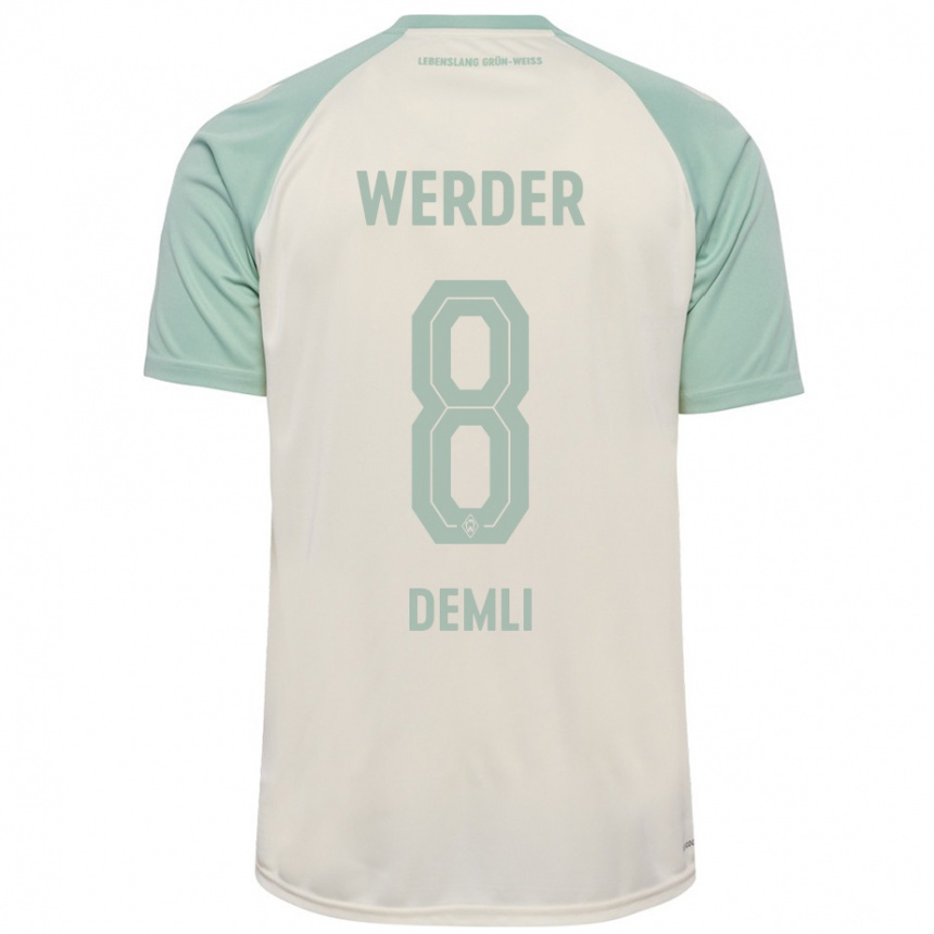 Enfant Football Maillot Barzan Demli #8 Blanc Cassé Vert Clair Tenues Extérieur 2024/25 Canada