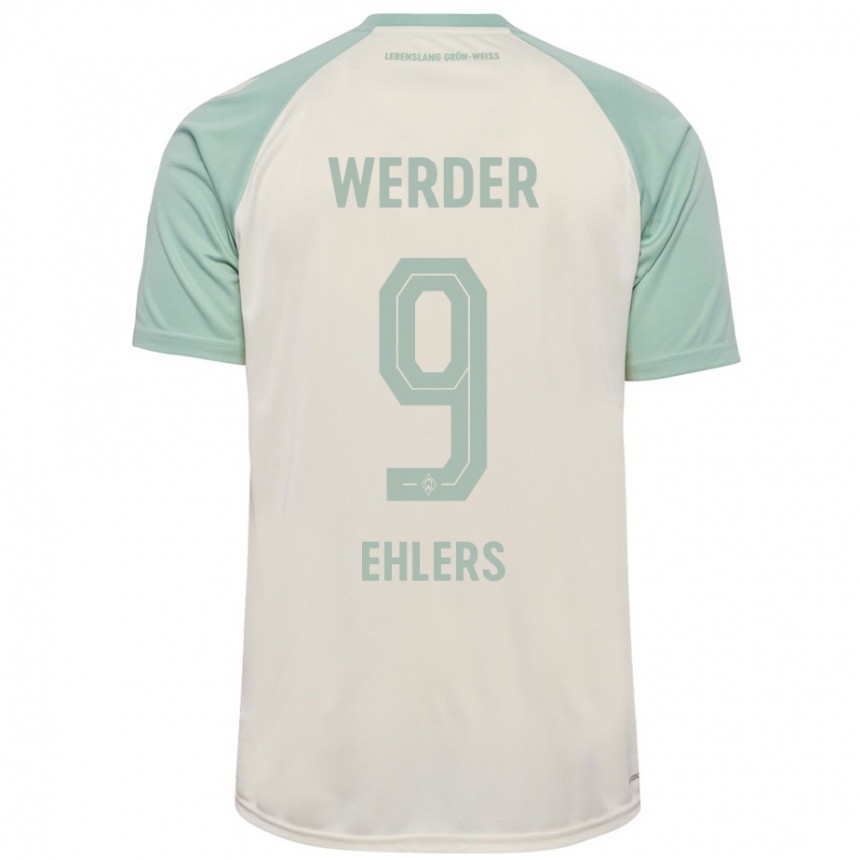 Kids Football Jannic Ehlers #9 Off-White Light Green Away Jersey 2024/25 T-Shirt Canada