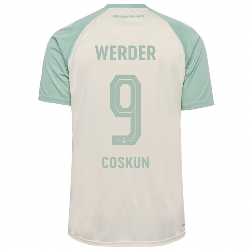 Kids Football Boran-Firat Coskun #9 Off-White Light Green Away Jersey 2024/25 T-Shirt Canada