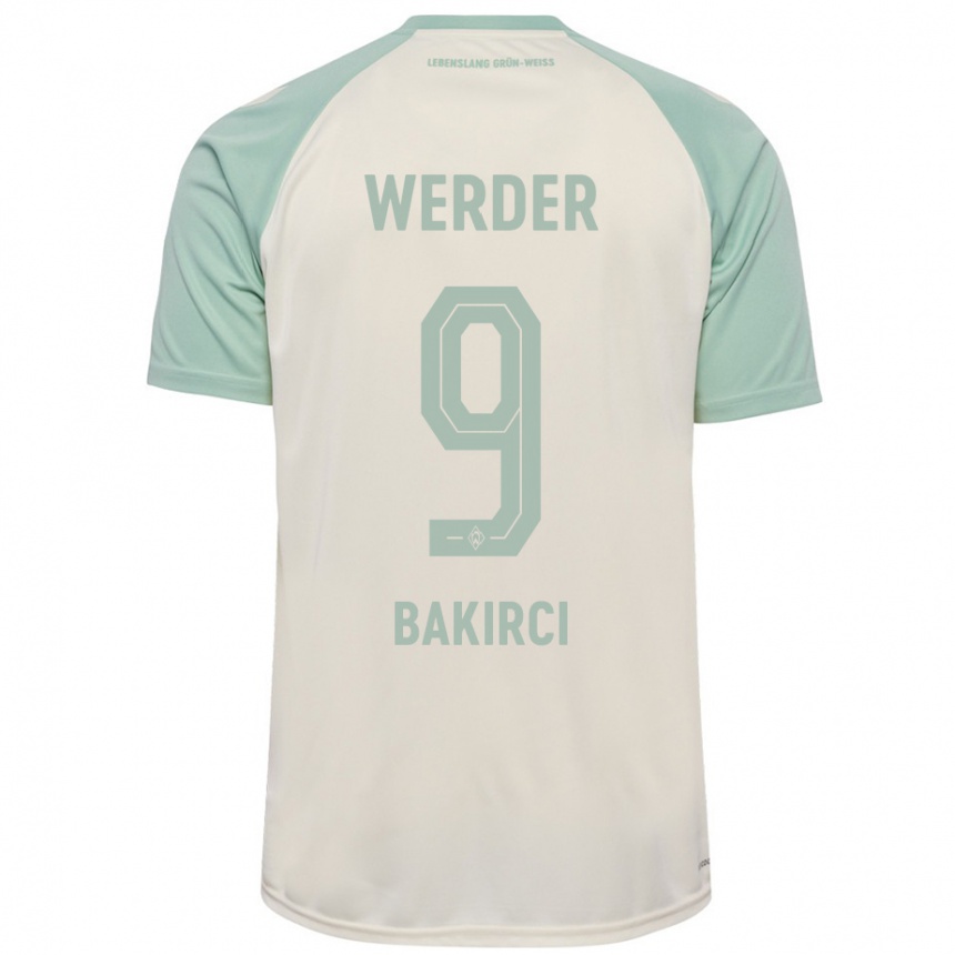 Kids Football Yunus Bakirci #9 Off-White Light Green Away Jersey 2024/25 T-Shirt Canada