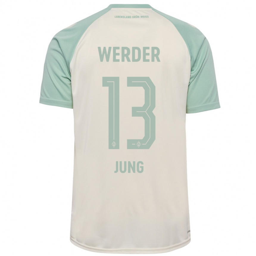 Kids Football Seong-Hyeon Jung #13 Off-White Light Green Away Jersey 2024/25 T-Shirt Canada