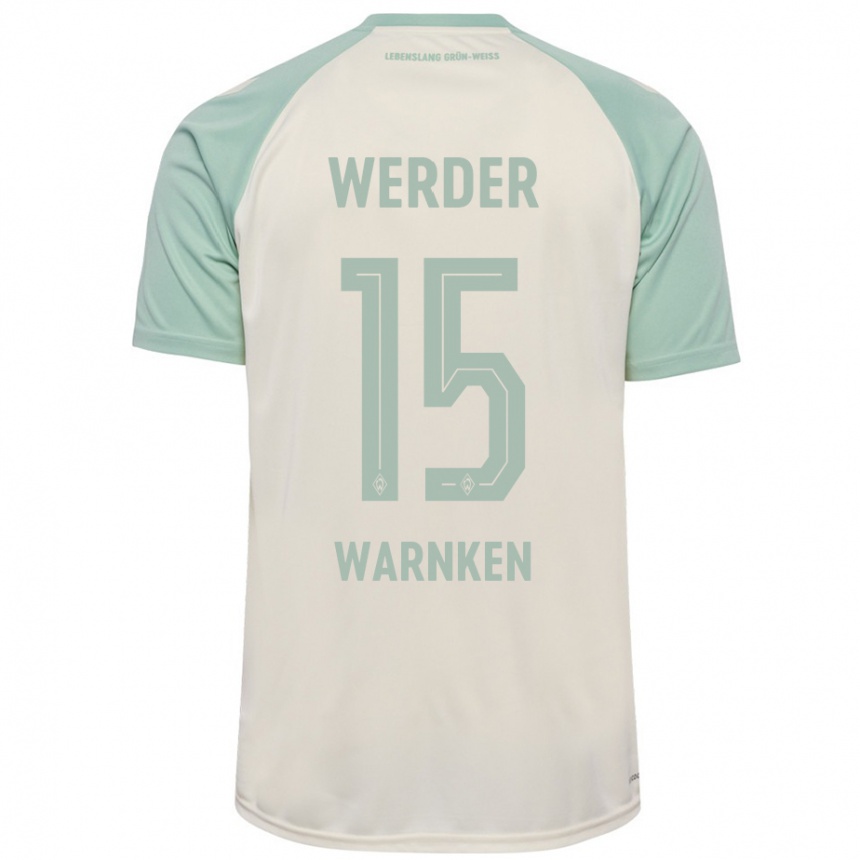 Kids Football Jannes Warnken #15 Off-White Light Green Away Jersey 2024/25 T-Shirt Canada