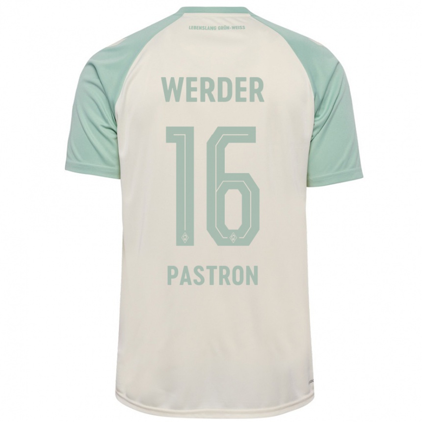 Kids Football Alvin Pastron #16 Off-White Light Green Away Jersey 2024/25 T-Shirt Canada