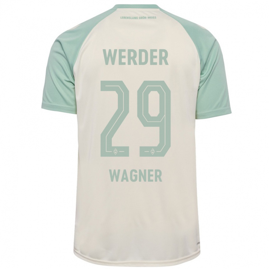 Kids Football Paul Wagner #29 Off-White Light Green Away Jersey 2024/25 T-Shirt Canada