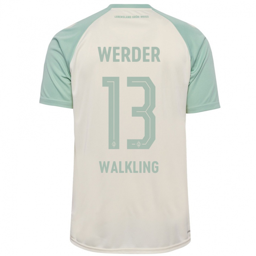 Kids Football Ricarda Walkling #13 Off-White Light Green Away Jersey 2024/25 T-Shirt Canada