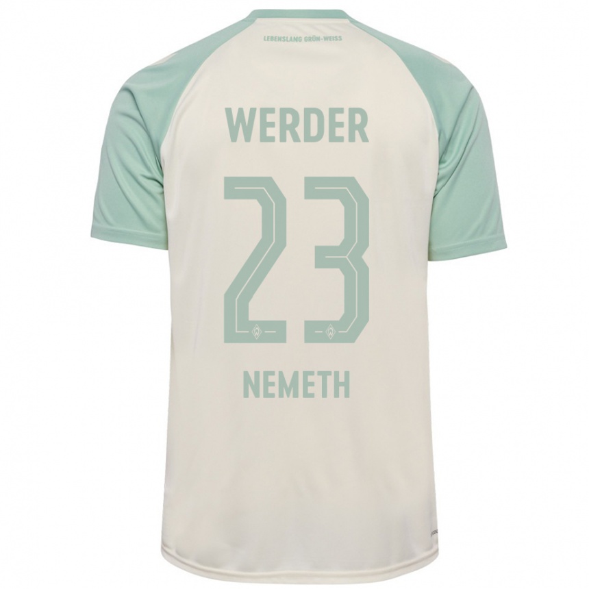 Kids Football Hanna Nemeth #23 Off-White Light Green Away Jersey 2024/25 T-Shirt Canada