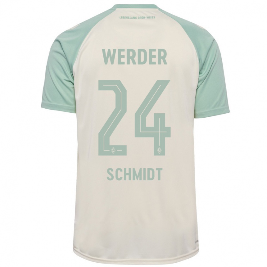 Kids Football Lara Schmidt #24 Off-White Light Green Away Jersey 2024/25 T-Shirt Canada