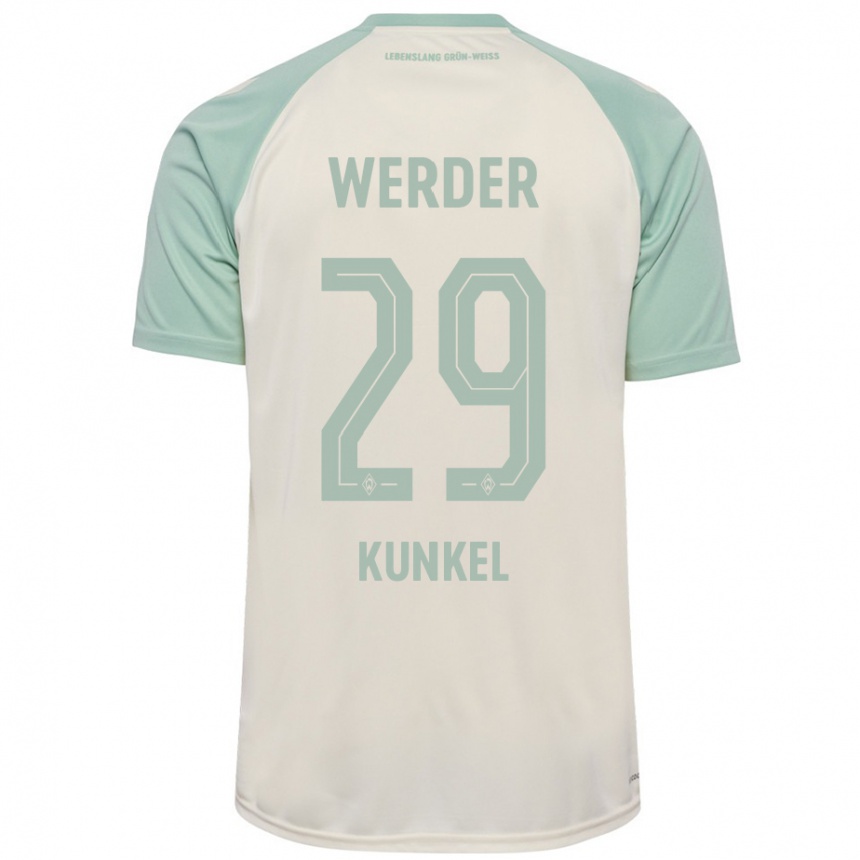 Kids Football Melina Kunkel #29 Off-White Light Green Away Jersey 2024/25 T-Shirt Canada