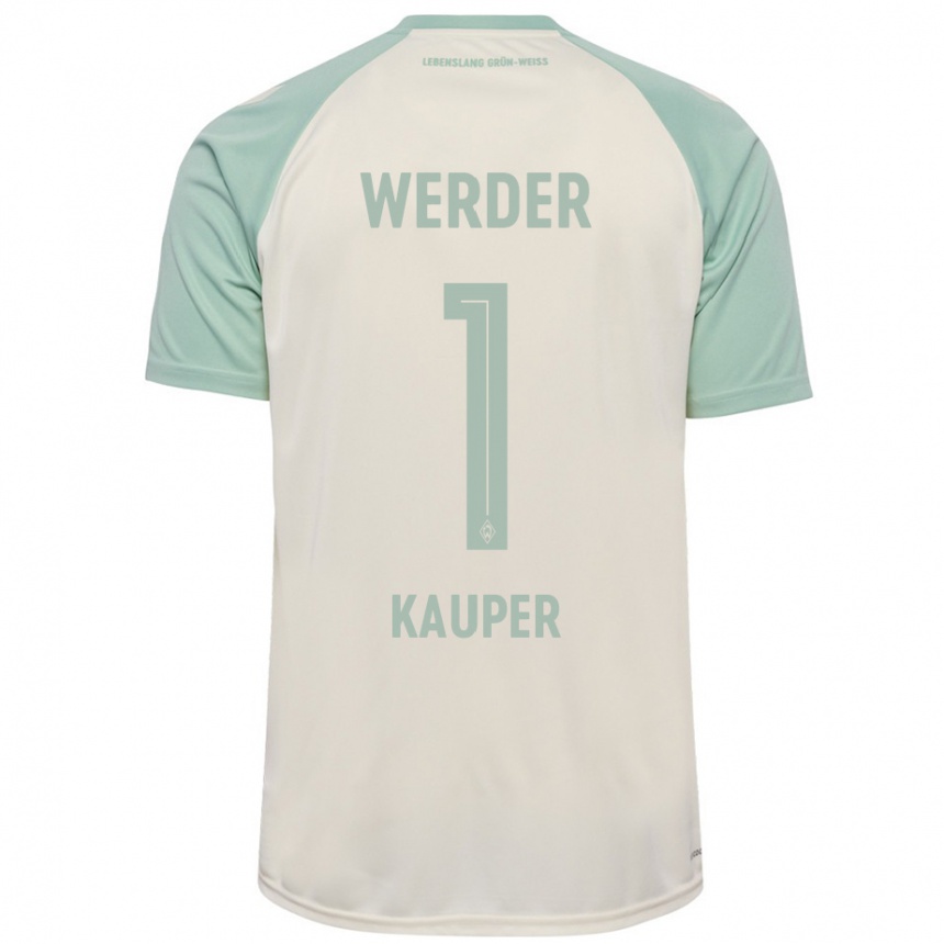 Kids Football Ben Käuper #1 Off-White Light Green Away Jersey 2024/25 T-Shirt Canada