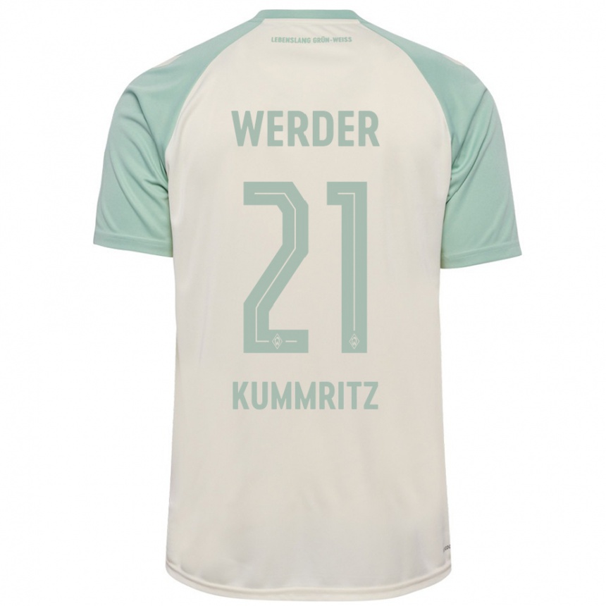 Enfant Football Maillot Liam Kümmritz #21 Blanc Cassé Vert Clair Tenues Extérieur 2024/25 Canada