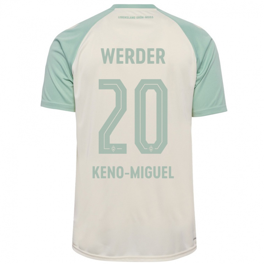 Kids Football Keno-Miguel Meyer #20 Off-White Light Green Away Jersey 2024/25 T-Shirt Canada