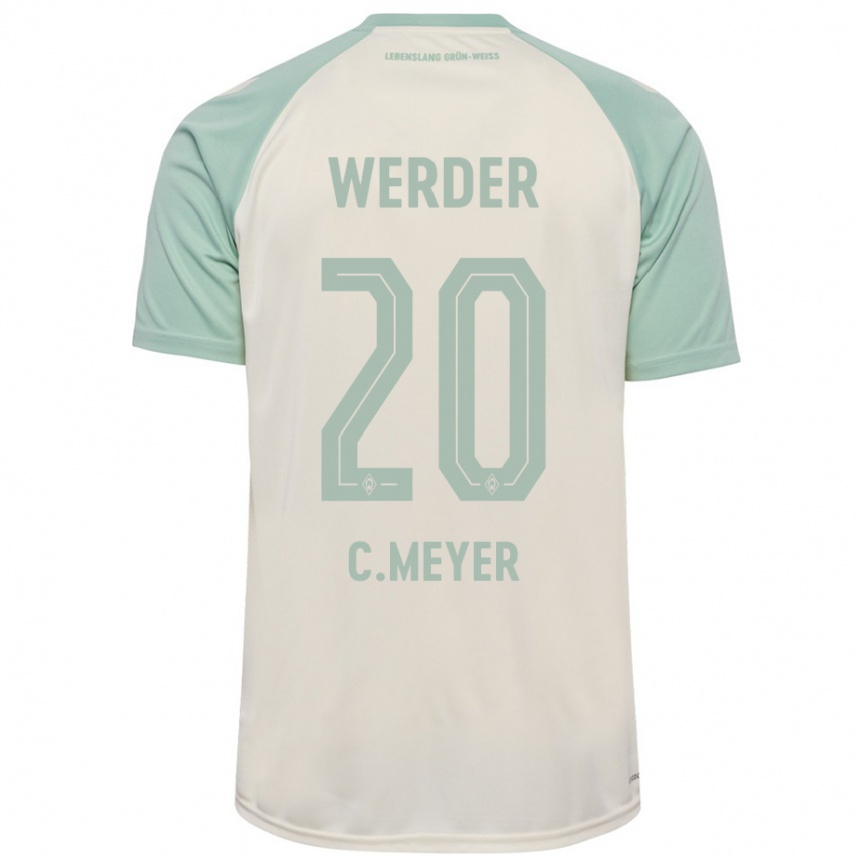 Enfant Football Maillot Christin Meyer #20 Blanc Cassé Vert Clair Tenues Extérieur 2024/25 Canada