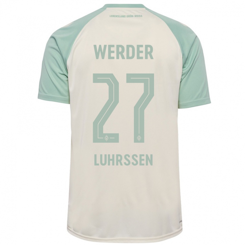 Kids Football Nina Luhrssen #27 Off-White Light Green Away Jersey 2024/25 T-Shirt Canada